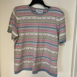 Alfred Dunner Floral Knit Sweater, Size M